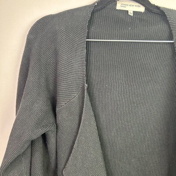 Jones New York Sport black open front waterfall cardigan size large - Picture 6 of 7